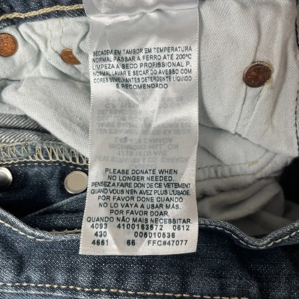 VTG Levis Jeans Men 34x34 (Fits 32x32) Dark Wash 501 Original Straight Leg Denim